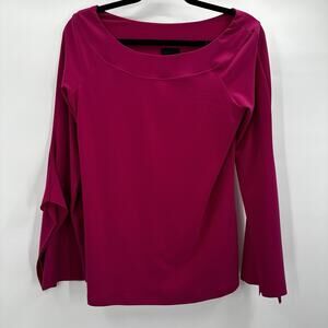 Cartise Top Shirt Womens Medium Pink Career Knit Boat Neck Capsule Slinky‎